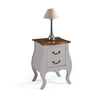 Mesa de Cabeceira Bombê Antique 2 Gavetas Laca Off White - 1