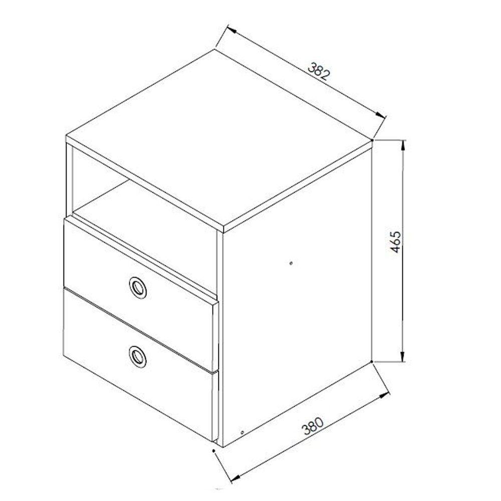 Mesa De Cabeceira 2 Gavetas 1 Prateleira Tókio A05 Branco - 2