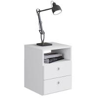 Mesa De Cabeceira 2 Gavetas 1 Prateleira Tókio A05 Branco - 1