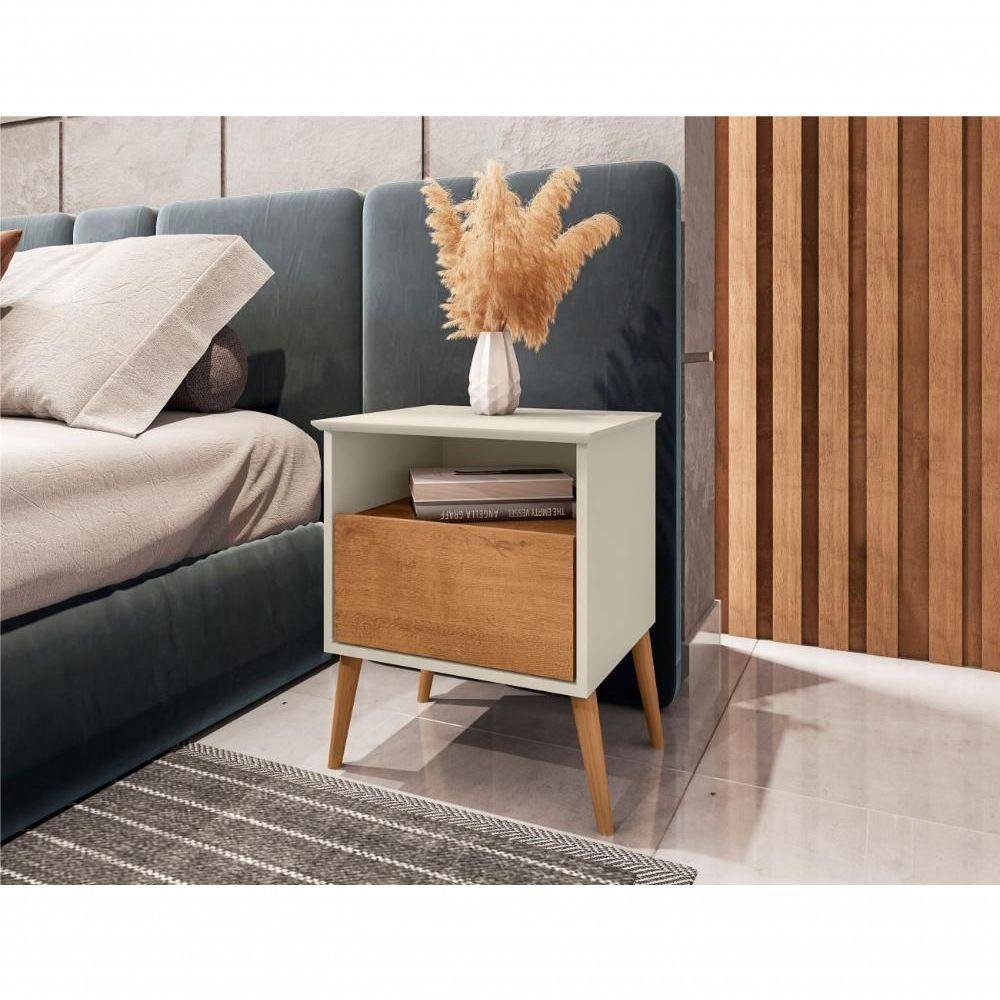 Mesa De Cabeceira Retro Liverpool Off White Naturalle - 5