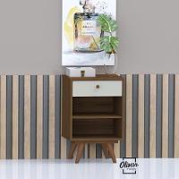 Criado Retrô Plus Conhaque / Off White - Olivar Móveis - Cor: Marrom - 1