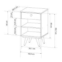 Criado Retrô Plus Conhaque / Off White - Olivar Móveis - Cor: Marrom - 2