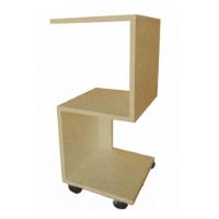 Mesa De Cabeceira S Em Mdf Natural Com Rodizio - 1