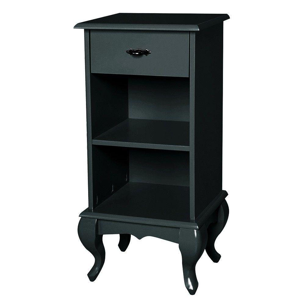 Mesa de Cabeceira Estreita Antique 1 Gaveta e 2 Nichos Laca - 1