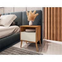 Mesa De Cabeceira 1 Gaveta Londres Naturalle Off White - 2