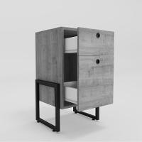 Mesa De Cabeceira Luigi 2 Gavetas Castanho Preto - 2