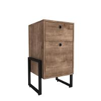 Mesa De Cabeceira Luigi 2 Gavetas Castanho Preto - 5