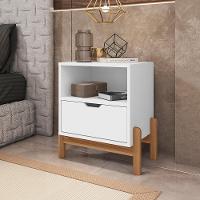 Kit 2 Mesas De Cabeceira 1 Gaveta 004015 Branco Dcasa Branco - 3