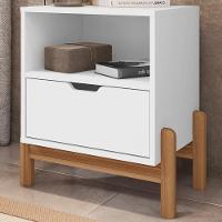 Kit 2 Mesas De Cabeceira 1 Gaveta 004015 Branco Dcasa Branco - 8