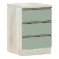 Mesa De Cabeceira 3 Gavetas 40Cm Estrutura Legno Crema Prime - 1