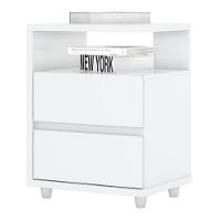Mesa De Cabeceira 2 Gavetas Nora Casa 812 Branco - 2