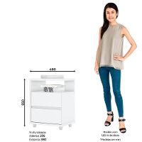 Mesa De Cabeceira 2 Gavetas Nora Casa 812 Branco - 4