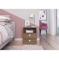 Mesa De Cabeceira Com 2 Gavetas E 1 Prateleira Tókio Montana - 3