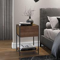 Mesa de Cabeceira Steel Quadra Vermont e Base Metálica - 1