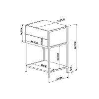 Mesa de Cabeceira Steel Quadra Vermont e Base Metálica