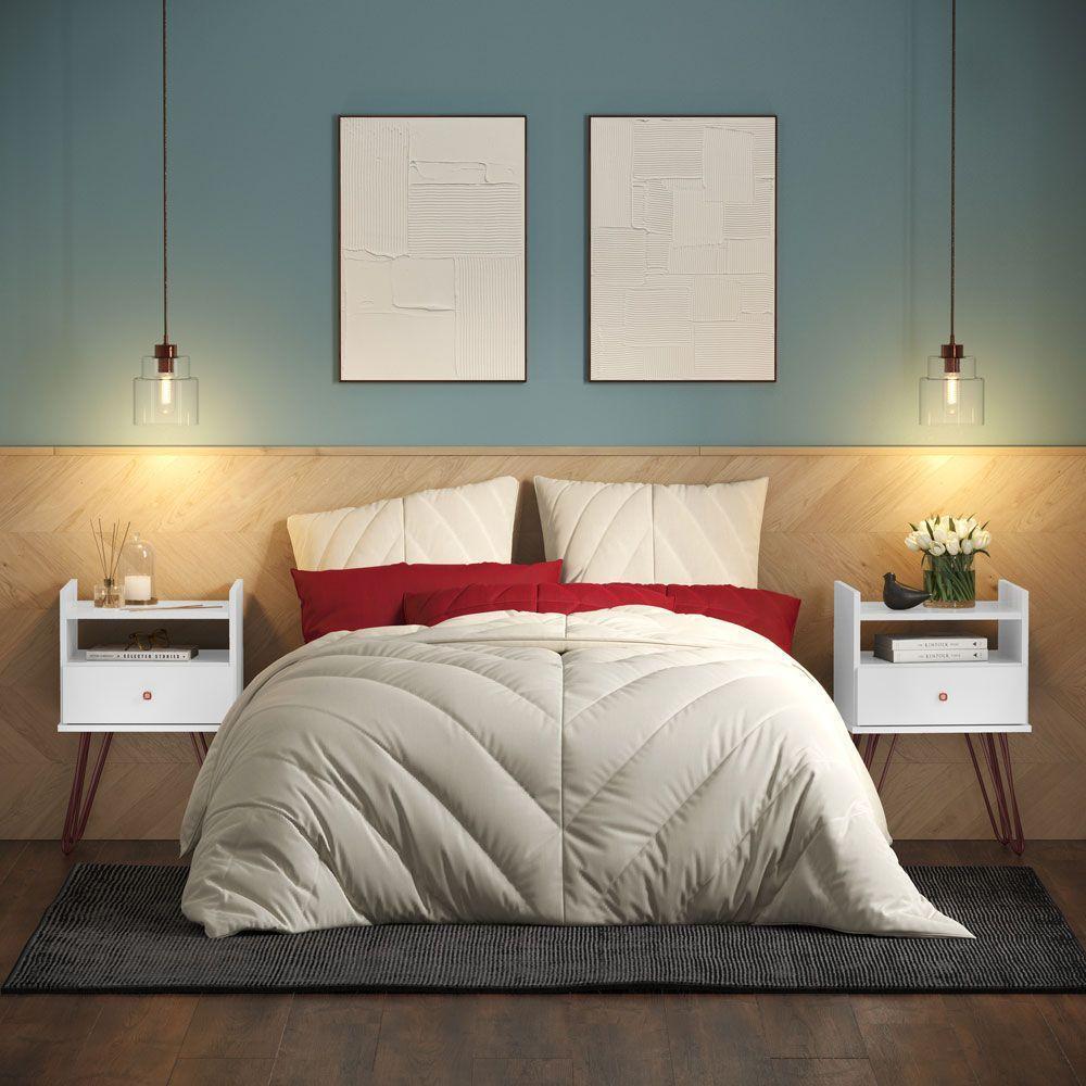 Conjunto Mesa De Cabeceira Bill Estilo Industrial 1 Gaveta - 6