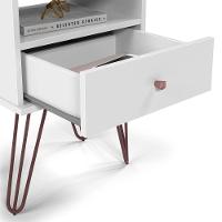 Conjunto Mesa De Cabeceira Bill Estilo Industrial 1 Gaveta