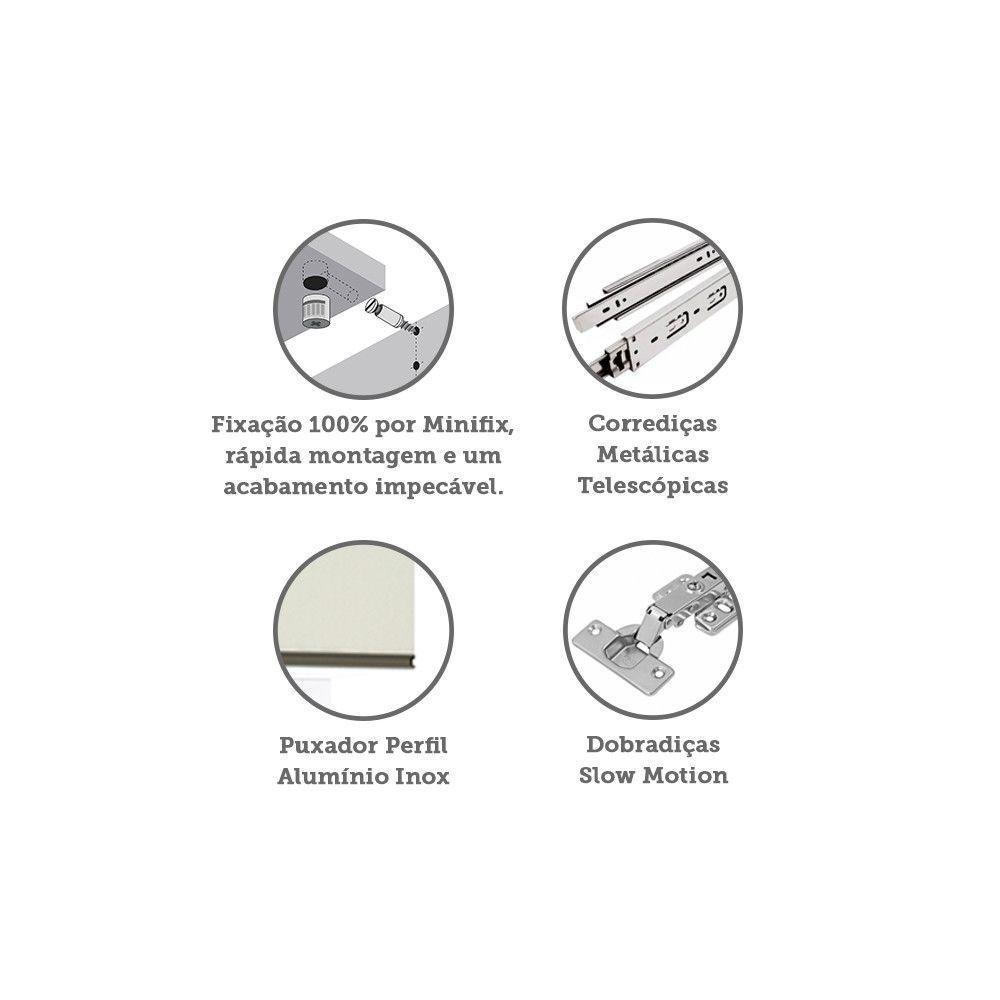 Mesa De Cabeceira Lado Esquerdo 1 Porta 2 Gavetas Branco - 3