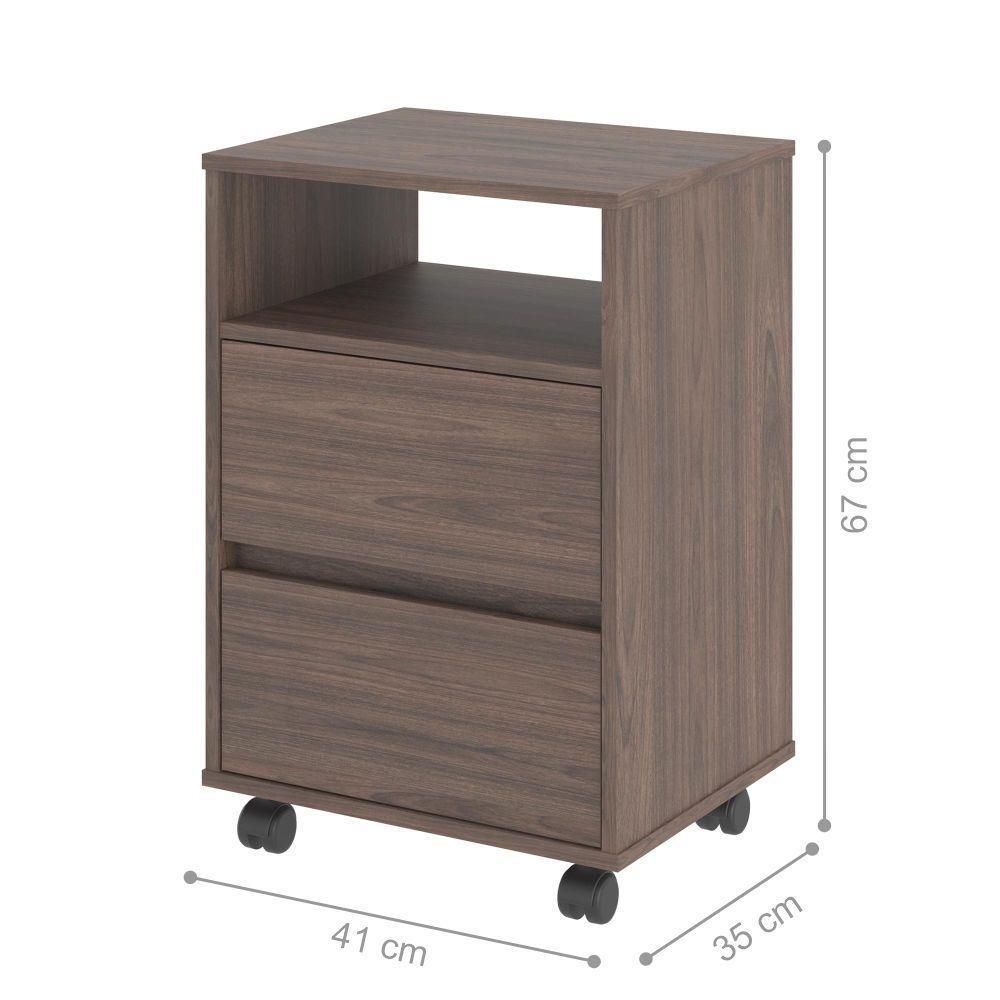 Mesa De Cabeceira Com Rodízios Nadi Freijo - 2