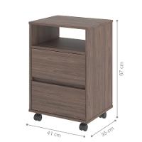 Mesa De Cabeceira Com Rodízios Nadi Freijo - 2