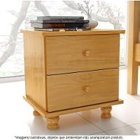 Mesa De Cabeceira 2 Gavetas Em Madeira Maciça ônix Mel - Straub Web - 1