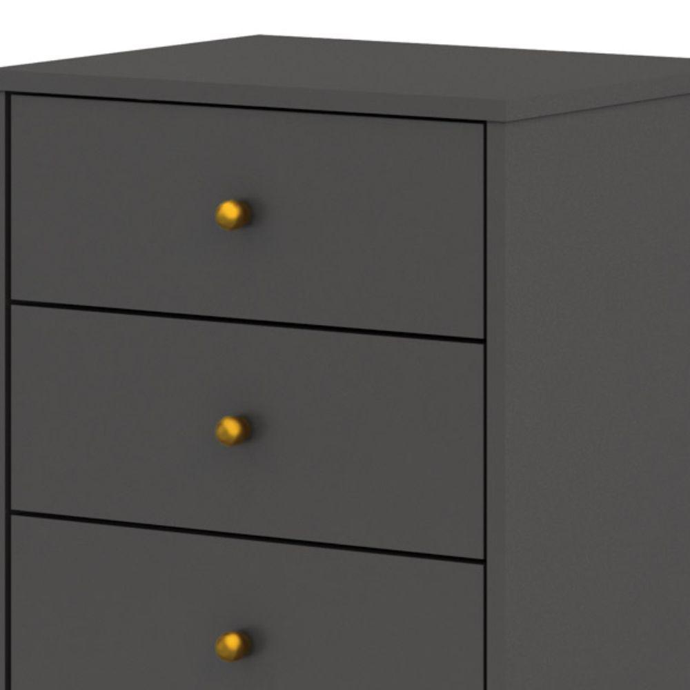 Mesa De Cabeceira 4 Gavetas Presence D02 Grafito - 4