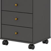 Mesa De Cabeceira 4 Gavetas Presence D02 Grafito - 3