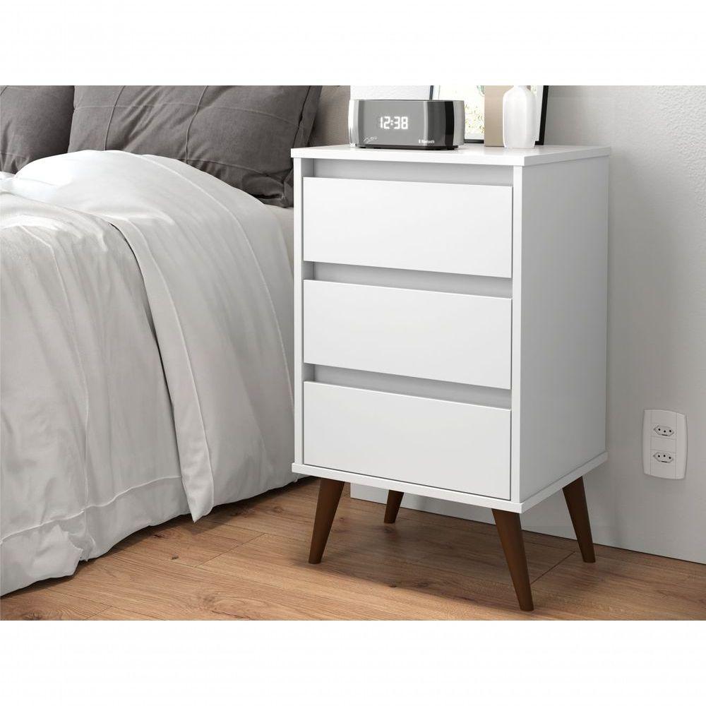 Mesa De Cabeceira Alecrim Retrô Branco - 2