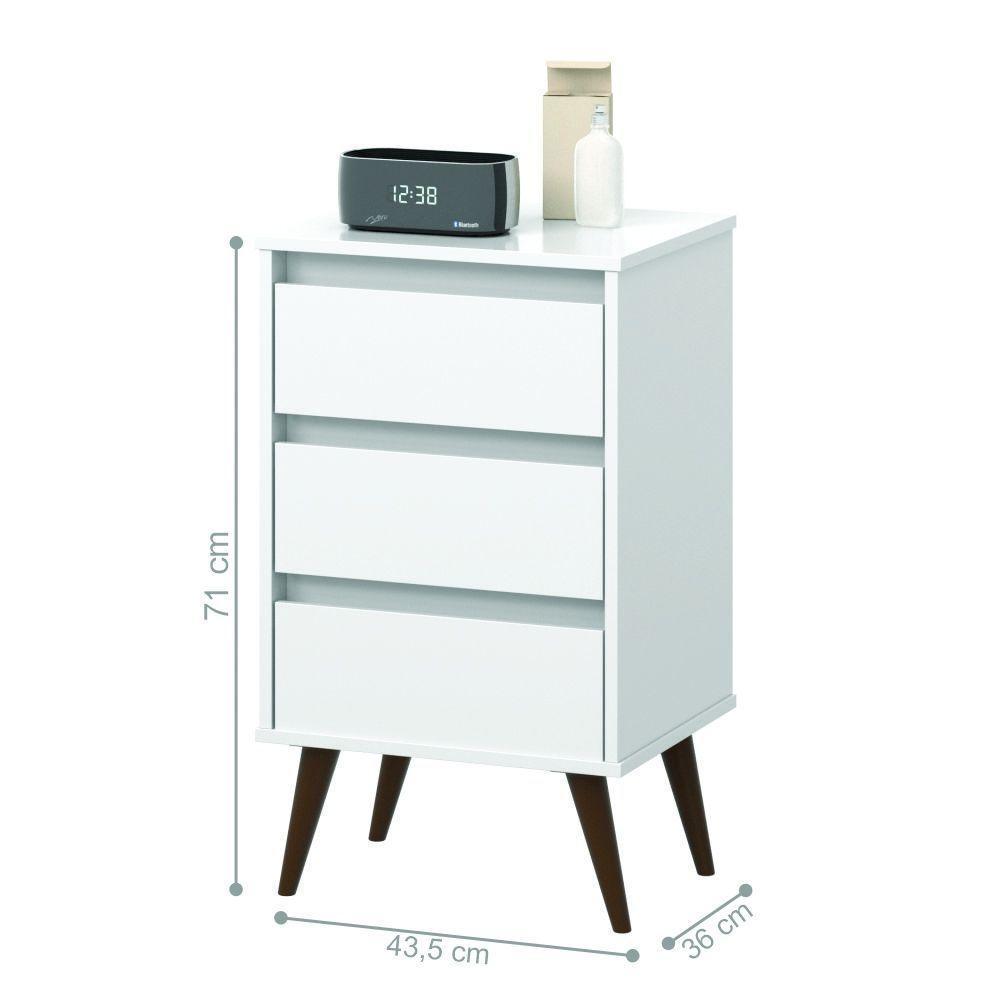 Mesa De Cabeceira Alecrim Retrô Branco - 5