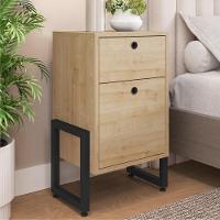 Conjunto De Mesa De Cabeceira Pilot 2 Gaveta Natura Preto - 2