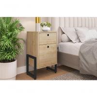 Conjunto De Mesa De Cabeceira Pilot 2 Gaveta Natura Preto - 3