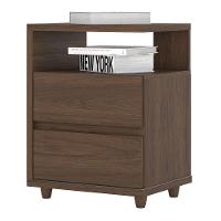 Mesa De Cabeceira 2 Gavetas Nora Casa 812 Castanho Hp - 2