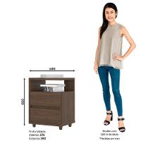 Mesa De Cabeceira 2 Gavetas Nora Casa 812 Castanho Hp - 3