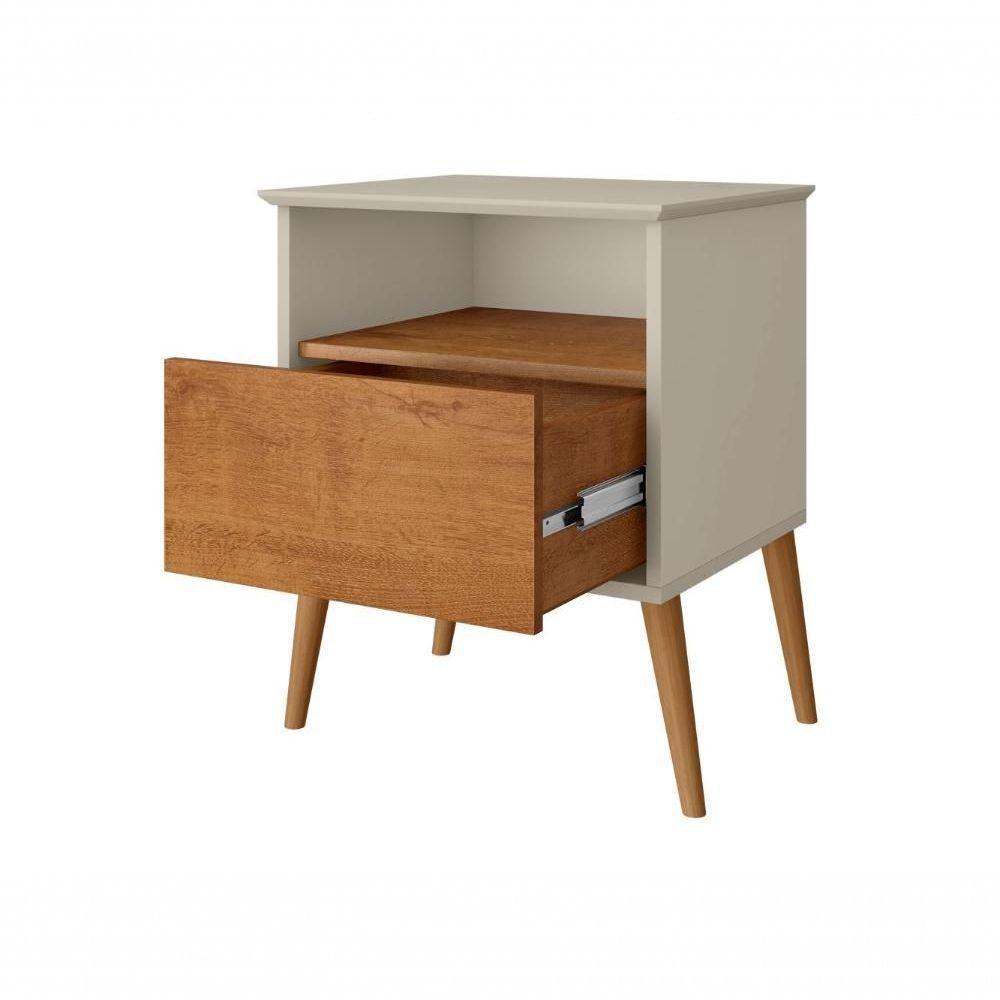 Kit Mesa De Cabeceira Salles Off White Naturalle - 6