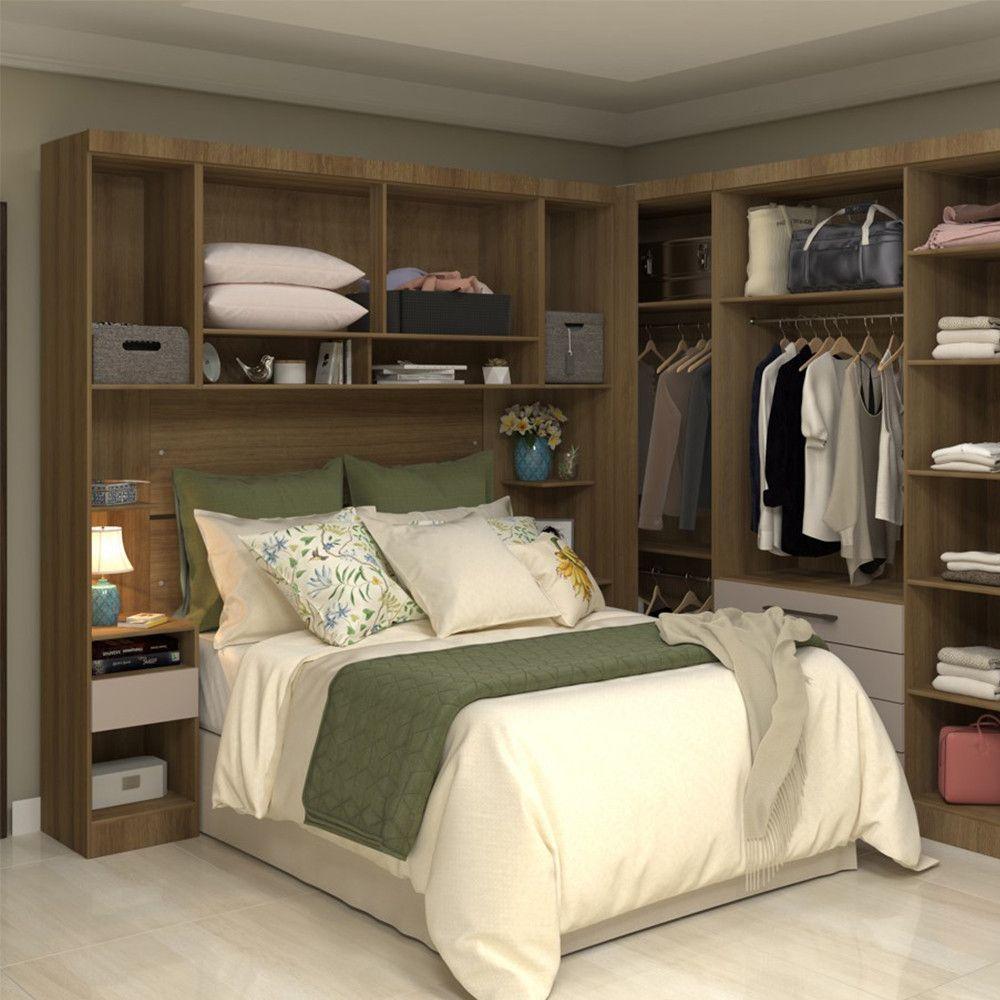 Módulo Mesa De Cabeceira Eucamoveis Paris 1 Porta 1 Gaveta Avela/cinammon - 3