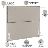 Cabeceira Box Casal Com Tachas 160cm L02 Creme - 11