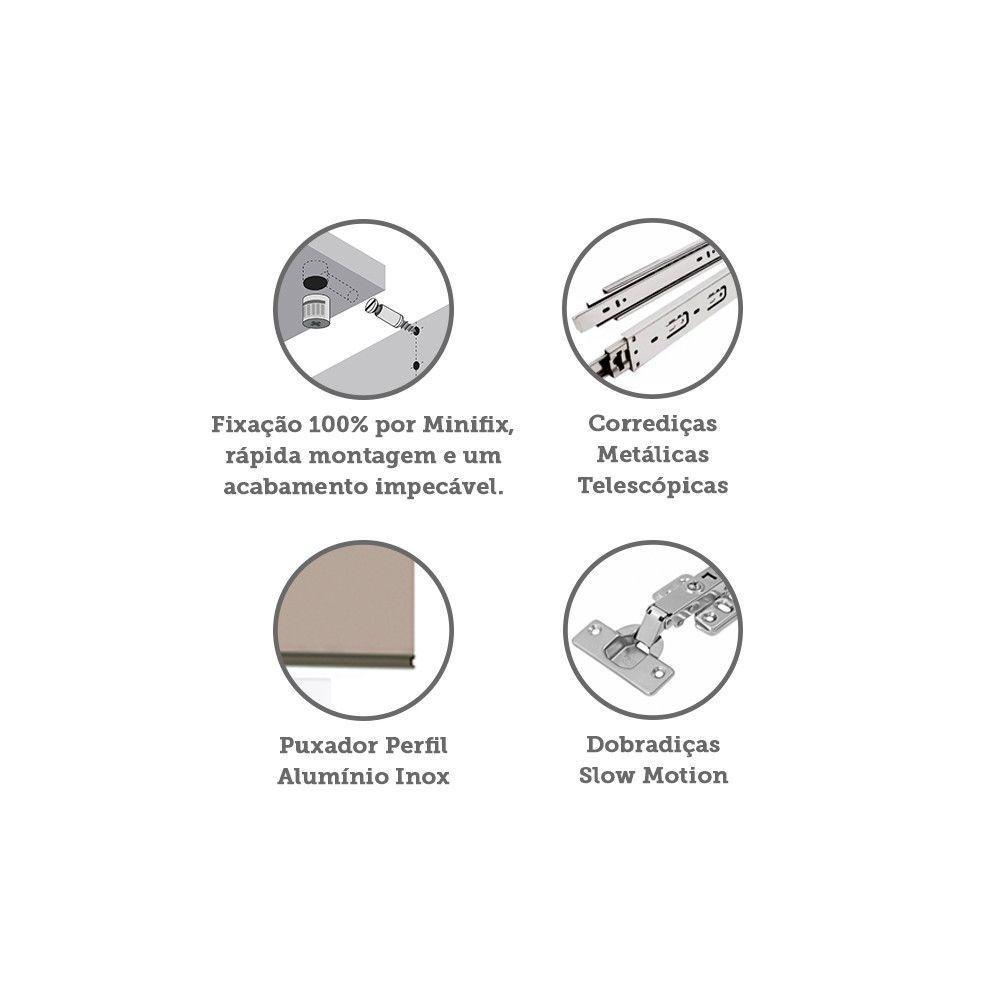 Mesa De Cabeceira Lado Esquerdo 1 Porta 2 Gavetas Branco - 3