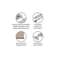 Mesa De Cabeceira Lado Esquerdo 1 Porta 2 Gavetas Branco - 3