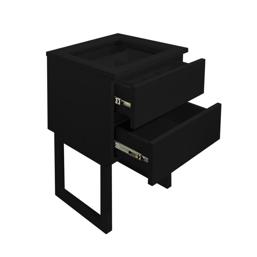 Mesa De Cabeceira Lateral De Apoio Penteadeira Preto Laca - 5