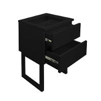 Mesa De Cabeceira Lateral De Apoio Penteadeira Preto Laca - 6