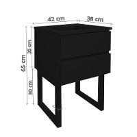 Mesa De Cabeceira Lateral De Apoio Penteadeira Preto Laca - 26