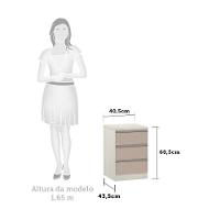 Mesa De Cabeceira 3 Gavetas 40Cm Estrutura Legno Crema Prime - 3