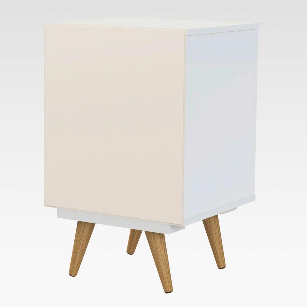 Mesa Cabeceira Retro Plus Branco Mdf/mdp 42cm Olivar - Cor: Branco - 3