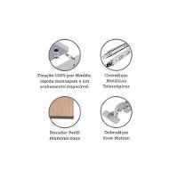 Mesa De Cabeceira Lado 1 Porta 2 Gavetas Branco C/Cumaru - 3