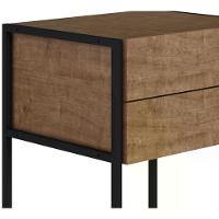 Mesa De Cabeceira 2 Gavetas Preto Fosco Artesano