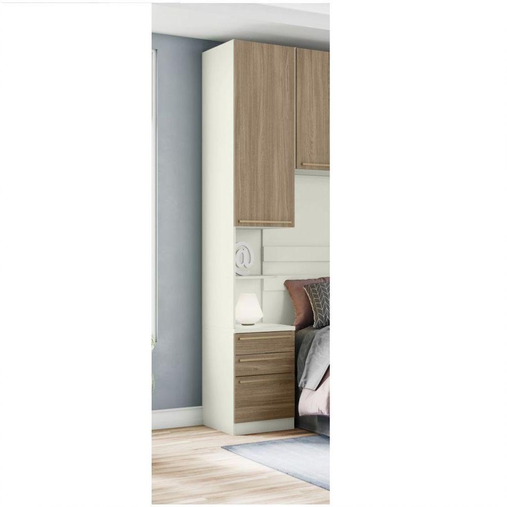 Criado Mudo Modulado 02 Portas 03 Gavetas Predileto Henn Areia Hp Com Jequitibá - 2