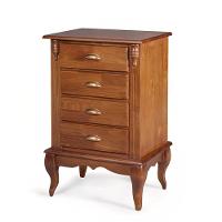 Mesa De Cabeceira 4 Gavetas Hannover - M560817 Cor Imbuia - Verniz - 1