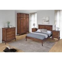 Mesa De Cabeceira 4 Gavetas Hannover - M560817 Cor Imbuia - Verniz - 2