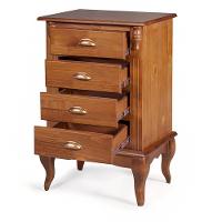 Mesa De Cabeceira 4 Gavetas Hannover - M560817 Cor Imbuia - Verniz - 3