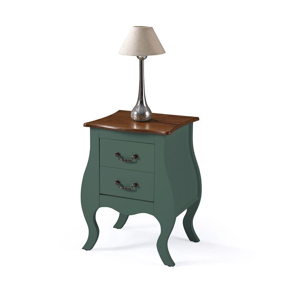 Mesa De Cabeceira Bombê Antique 2 Gavetas - M51026 Cor Garapa - Verniz - 2